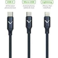 VELD VACLM100B12 3-in-1 1.2m USB Power Cable