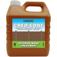 Creo-Coat Exterior Wood Treatment Fence Oil Base Timber Light Brown 4L Litre