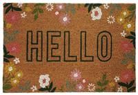 Mighty Mats Floral Natural Short Pile Doormat - 60x40cm