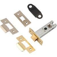 Smith & Locke Electro Brass / Satin Chrome Tubular Mortice Latch 76mm Case - 56mm Backset (4021K)