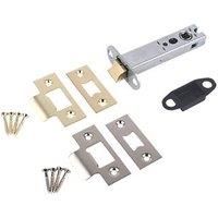 Smith & Locke Electro Brass / Satin Chrome Tubular Mortice Latch 101mm Case - 81mm Backset (5832K)