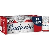 Budweiser Lager Beer Can, 10 x 440 ml