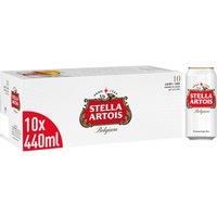 Stella Artois Premium Lager Beer Can, 10 x 440ml