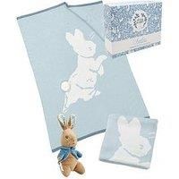 Peter Rabbit Soft Toy And Knitted Blanket