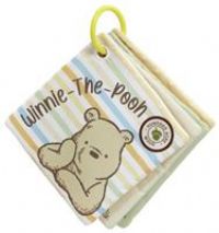 Rainbow Designs Disney Winnie the Pooh Baby Cloth Book - Touch and Feel Play & Go Square Book for Babies - Soft Baby Book with Textured Patches & Squeaky Page - Sensory Development Toys