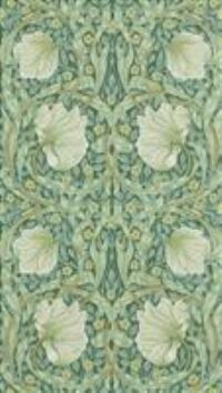 Morris & Co. Pimpernel Green Floral Wallpaper