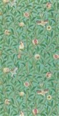 Morris & Co. Bird on Pomegranate Green Floral Wallpaper