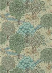 Morris & Co The Brook 9.1m x 1.39m Matte Wallpaper Roll Brown;Green 910cm L X 139cm W