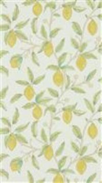 Morris & Co Lemon Tree 10.05m x 52cm Matte Wallpaper Roll Yellow 1,005cm L X 52cm W