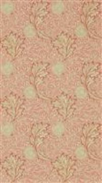 Morris & Co. Rust Gold Apple on Red Floral Wallpaper