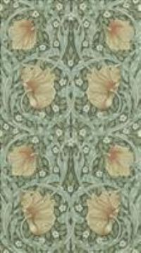Morris & Co. Pimpernel Bayleaf Green Floral Wallpaper