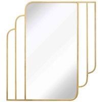 Charles Bentley Prague Rectangular Mirror in Gold Weather Resistant