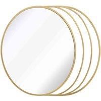 Charles Bentley Prague Round Repeated Edge Weather Resistant Mirror - Gold, Gold
