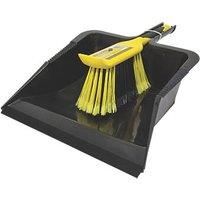 Bentley Retail Charles Bentley Bulldozer Dustpan, Brush, Black, Yellow, one size