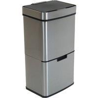 Charles Bentley Triple Compartment Stainless Steel 62L Sensor Bin Recycle Waste