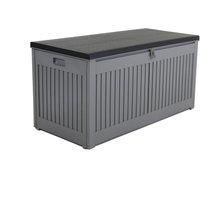 Charles Bentley 270L Outdoor Garden Plastic Storage Box, Grey/Black