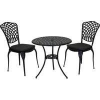 Charles Bentley Cast Aluminium Bistro Set Grey