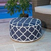 Charles Bentley Indoor/Outdoor Inflatable Foot Stool Pouffe Bean Bag - Navy