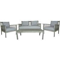 Charles Bentley FSC Acacia White Washed 4 Piece  Garden Outdoor Lounge Set