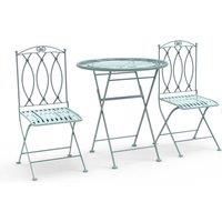 Charles Bentley Wrought Iron Bistro Set - Sage Green