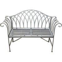 Charles Bentley Wrought Iron Bench - Grey