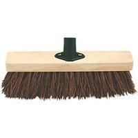 Jantex CD798 Wooden Broom Head Stiff Bassine 12In Brush Cleaner Floor Sweeper