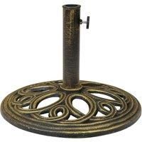 Charles Bentley 12kg Cast Iron Round Parasol Base  Bronze