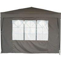 Charles Bentley 3 x 3m Pop Up Gazebo With 4 Sides with Carry Bag - Grey