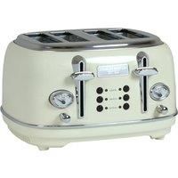 Charles Bentley 4 Slice Stainless Steel Toaster w Tray Cream & Chrome