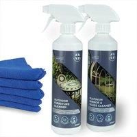 Glass and Outdoor Furniture Cleaner with Microfiber Cloths