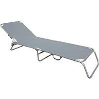Charles Bentley Foldable Reclining Sunlounger  Grey