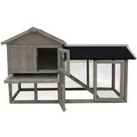Charles Bentley Two Storey Guinea Pig / Pet Hutch with Run Grey