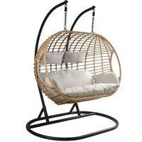Charles Bentley Double Hanging Swing Chair Seat H196 x D117 x W167cm Natural