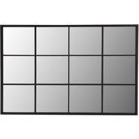 Charles Bentley Large Industrial Window Mirror L120 x D2.5cm x W80cm Black