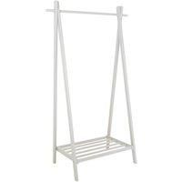 Charles Bentley Large Solid Wood Clothes Rail & Shoe Rack - White