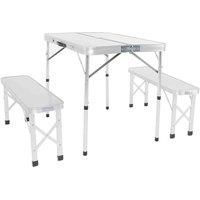 Charles Bentley Odyssey 4 Seater Compact Folding Aluminium Bench Dining Set Camp