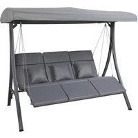 Charles Bentley 3 Seater Lounger Swing Chair  Grey