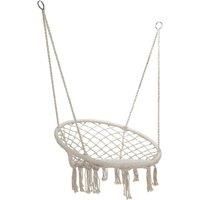 Charles Bentley Cotton Woven Hanging Swing Chair / Hammock in Beige