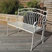 Wrought Iron 2 Seater White Bench White