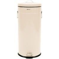 Charles Bentley 30L Retro Pedal Bin - Cream
