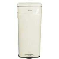 Charles Bentley 30L Retro Square Pedal Bin - Cream