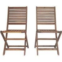Charles Bentley FSC Acacia Wood Pair of Outdoor Foldable Chairs
