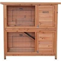 Charles Bentley FSC Two Storey Pet Hutch with Tray Natural Wood