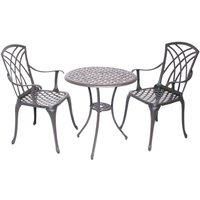 Charles Bentley Black and Bronze Bistro Set Black