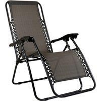 Charles Bentley Reclining Lounger Camping Chair  Grey