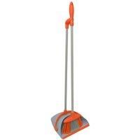 Charles Bentley Brights Indoor Long Handled Lobby Dustpan & Brush Set - Orange