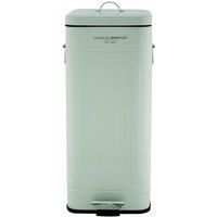 Charles Bentley 30L Retro Square Pedal Bin  Green