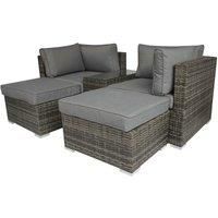 Charles Bentley Multifunctional Contemporary Rattan Lounge Set - Natural / Grey