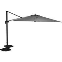 Charles Bentley 3.5M X-Large Premium Hanging Banana Umbrella Parasol Light Grey