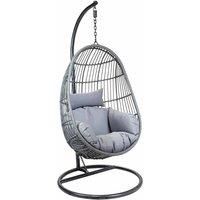 Charles Bentley Rattan Egg Shaped Swing Chair Grey